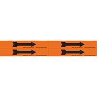 Arrow Pipe Markers, Self-Adhesive, 1-1/8" H x 7" W, Black on Orange SI734 | Fastek