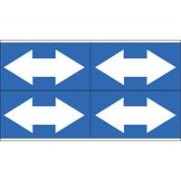 Dual Direction Arrow Pipe Markers, Self-Adhesive, 1-1/8" H x 7" W, White on Blue SI738 | Fastek