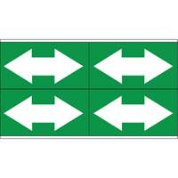 Dual Direction Arrow Pipe Markers, Self-Adhesive, 1-1/8" H x 7" W, White on Green SI739 | Fastek