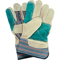 Double-Palm Fitters Gloves, Large, Split Cowhide Palm, Cotton Inner Lining Fastek