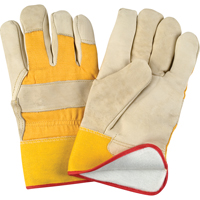 Abrasion-Resistant Winter-Lined Fitters Gloves, Large, Grain Cowhide Palm, Foam Fleece Inner Lining Fastek