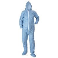Pyrolon&reg; Plus 2 FR Hooded Coveralls With Boots, Small, Blue, FR Treated Fabric Fastek