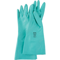 StanSolv&reg; Embossed Z-Pattern Grip Gloves, Size Small/7, 14" L, Nitrile, Interlock Inner Lining, 11-mil Fastek