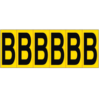 Individual Adhesive Letter Markers, B, 2-15/16" H, Black on Yellow Fastek