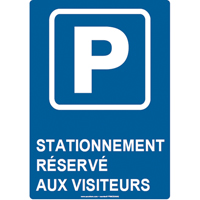 Reserved Parking Sign, 14" x 10", Aluminum, French with Pictogram Fastek