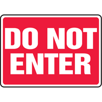 "Do Not Enter" Sign, 7" x 10", Vinyl, English Fastek