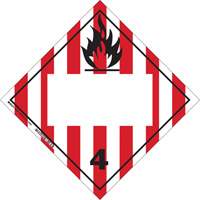 Plaque-&eacute;tiquette TMD pour solides inflammables, Vinyle adh&eacute;sif Fastek