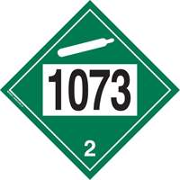 Plaque-&eacute;tiquette TMD 1073 pour gaz ininflammable oxyg&egrave;ne liqu&eacute;fi&eacute;, Plastique Fastek