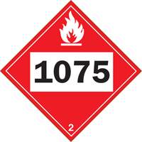 Plaque-&eacute;tiquette TMD 1075 pour gaz inflammable oxyg&egrave;ne liqu&eacute;fi&eacute;, Plastique Fastek