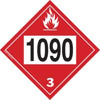 Plaque-&eacute;tiquette TMD 1090 pour liquide inflammable ac&eacute;tone, Plastique Fastek