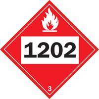Plaque-&eacute;tiquette TMD 1202 pour liquide inflammable huile combustible, Vinyle adh&eacute;sif Fastek
