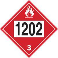 Plaque-&eacute;tiquette TMD 1202 pour liquide inflammable huile combustible, Plastique Fastek