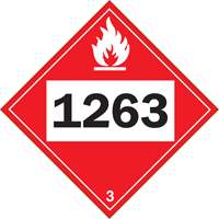 Plaque-&eacute;tiquette TMD 1263 pour liquide inflammable peinture, Plastique Fastek