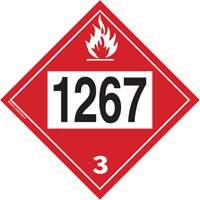 Plaque-&eacute;tiquette TMD 1267 pour liquide inflammable p&eacute;trole brut, Vinyle adh&eacute;sif Fastek