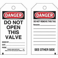 Self-Laminating Safety Tags, Polyester, 3" W x 5-3/4" H, English Fastek
