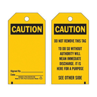 Accident Prevention Tags, Polyester, 3" W x 5-3/4" H, English Fastek