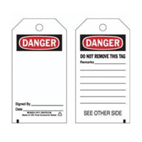Accident Prevention Tags, Polyester, 3" W x 5-3/4" H, English Fastek