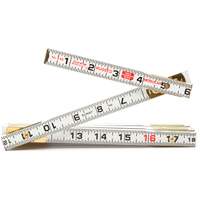 Red End&reg; Masonry Rule, 6' L, Wood, 1/16" Graduations Fastek