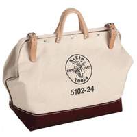 24" Heavy-Duty Tool Bag, Canvas, 1 Pockets, Brown/Natural Fastek