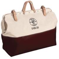 20" Heavy-Duty High-Bottom Tool Bag, Canvas, 1 Pockets, Natural Fastek
