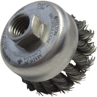 Knotted Wire Wheel Cup Brushes, 4" Dia. x 5/8"-11 Arbor Fastek