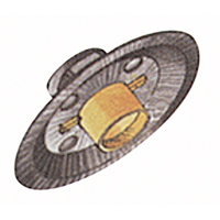 Meule rapide A24N, 6" x 1/4", Arbre 7/8", Oxyde d'aluminium, Type 27 Fastek