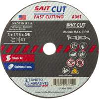 Cut-Off Wheel (A36T), 13" x 0.035", 3/8" Arbor, Type 1, Aluminum Oxide, 25000 RPM Fastek