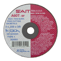 Cut-Off Wheel (A36T), 3" x 0.035", 3/8" Arbor, Type 1, Aluminum Oxide, 25000 RPM Fastek