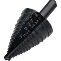 #12 Step Drill Bit, 7/8" - 1-3/8" , 3/8" Increments, High Speed Steel Fastek