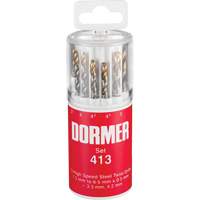 Jeu de forets courts, 13 morceaux, Acier rapide Fastek