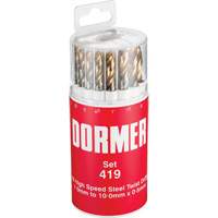 Jeu de forets courts, 19 morceaux, Acier rapide Fastek