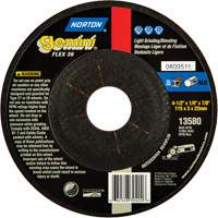 Gemini&reg; Flexible Mini Disc Depressed Centre Wheel, 4-1/2" x 1/8", 7/8" Arbor, Aluminum Oxide, Type 27 Fastek