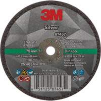 Silver Cut-Off Wheel, 3" x 0.04", 1/4"-28 Arbor, Type 1, Ceramic, 25645 RPM Fastek