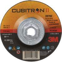 Cubitron II Quick Change Cut & Grind Wheel, 4-1/2" x 1/8", 5/8"-11 Arbor, Type 27, Ceramic Fastek