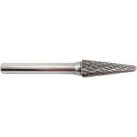 Taper Shape Carbide Shipyard Bur, 3/8" Dia., 1/4" Shank, 1-1/16" Depth of Cut Fastek