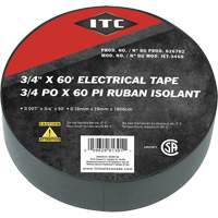 IET-3460 Electrical Tape, 19 mm (3/4") x 18.28 m (60'), Black Fastek