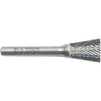 Inverted Cone Shape Burr, 3/8" Dia., 1/4" Shank, 3/8" Depth of Cut Fastek