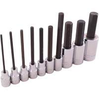 SAE Hex Head Socket Set, Hex, 1/2"/3/8" Drive, 10 Pcs Fastek
