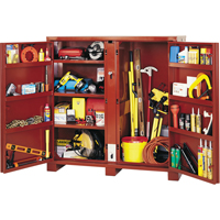 Jobsite Shelf Cabinet, Steel, 47.5 Cubic Feet, Red Fastek