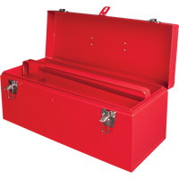 ATB100 Portable Tool Box with Metal Tool Tray, 8-3/4" D x 21" W x 9" H, Red Fastek