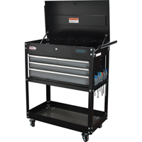 Utility Cart, 4 Drawers, 18" L x 33" W x 39" H, Black Fastek