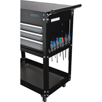 Utility Cart, 4 Drawers, 18" L x 33" W x 39" H, Black Fastek