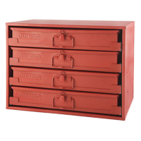 Compartment Rack With 4 Compartment Boxes, 4 Slots, 20-1/2" W x 12-1/2" D x 14-5/8" H, Red TEQ520 | Fastek
