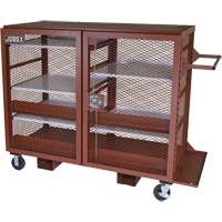 Mobile Mesh Cabinet, Steel, 49 Cubic Feet, Red Fastek