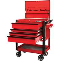 EX Deluxe Series Tool Cart, 4 Drawers, 22-7/8" L x 33" W x 44-1/4" H, Red TER035 | Fastek