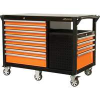 Industrial Cart, 12 Drawers, 31-5/8" L x 52-1/2" W x 40-1/4" H, Black/Orange TER036 | Fastek