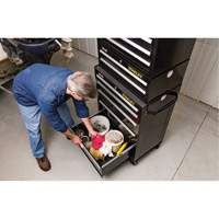 300 Series Middle Tool Chest, 26" W, 2 Drawers, Black Fastek