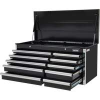 Industrial Tool Chest, 41" W, 10 Drawers, Black Fastek