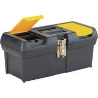 2000 Series Tool Box with Tray, 16" W x 7-1/10" D x 8-1/10" H, Black/Yellow Fastek
