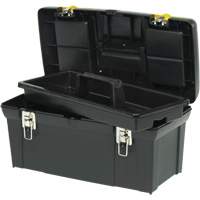 2000 Series Tool Box with Tray, 24" W x 11-1/4" D x 11" H, Black/Yellow Fastek